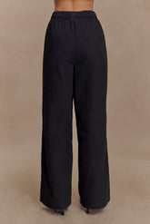 Campbell Cotton Wide Leg Pants - Black